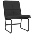vidaXL Lounge Chair - Black Faux Leather, Metal & Plywood Single Seat Armless Accent Chair for Living Room