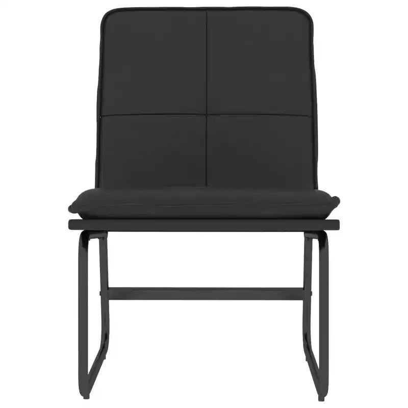 vidaXL Lounge Chair - Black Faux Leather, Metal & Plywood Single Seat Armless Accent Chair for Living Room