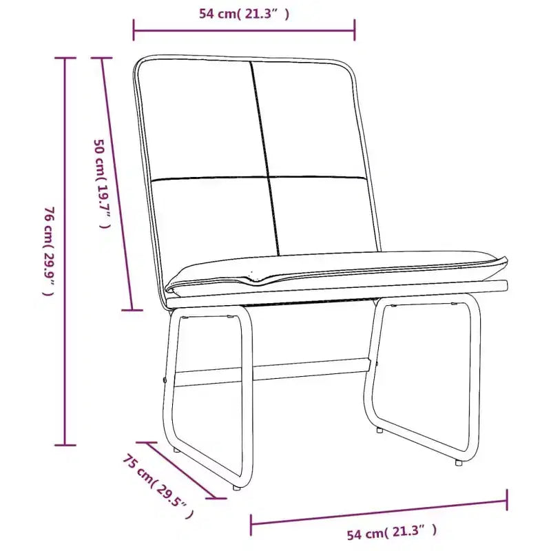 vidaXL Lounge Chair - Black Faux Leather, Metal & Plywood Single Seat Armless Accent Chair for Living Room