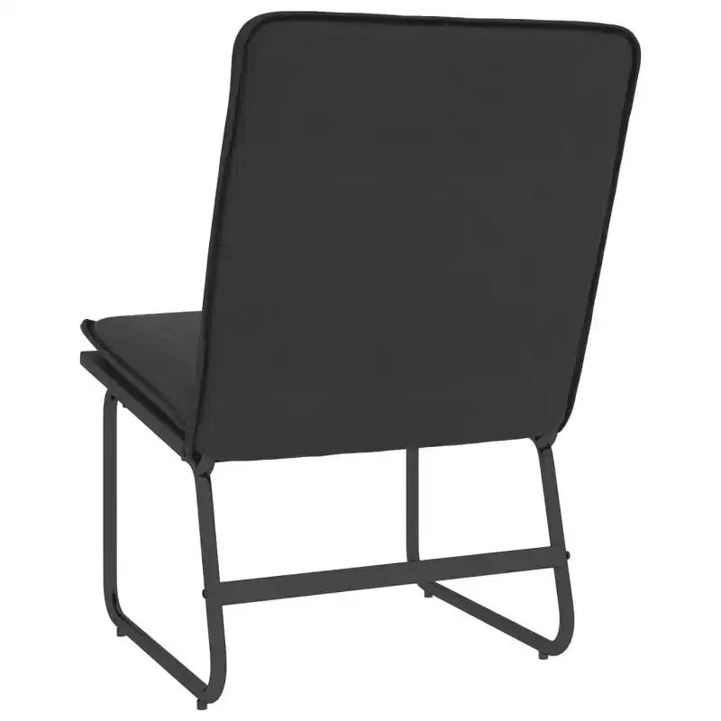 vidaXL Lounge Chair - Black Faux Leather, Metal & Plywood Single Seat Armless Accent Chair for Living Room