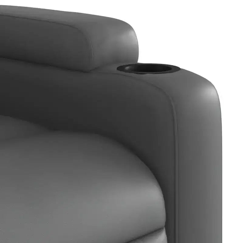 vidaXL Grey Massage Recliner Chair Faux Leather, Metal, Plywood Single