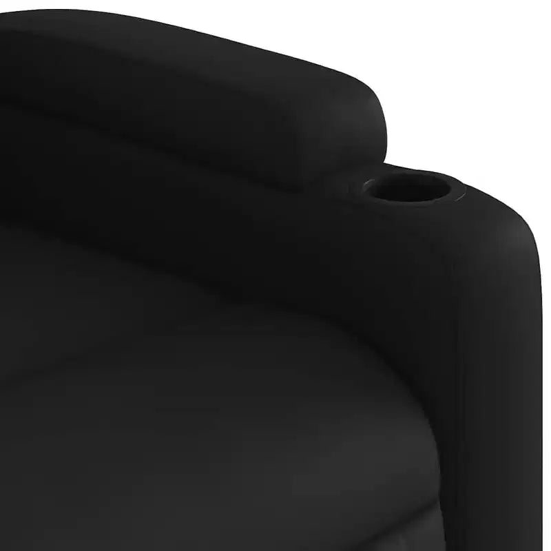 vidaXL Black Electric Massage Recliner Chair - Faux Leather, Motorized Adjusting Lounge Armchair with Vibration Massage, Cup Holders, Side Pocket