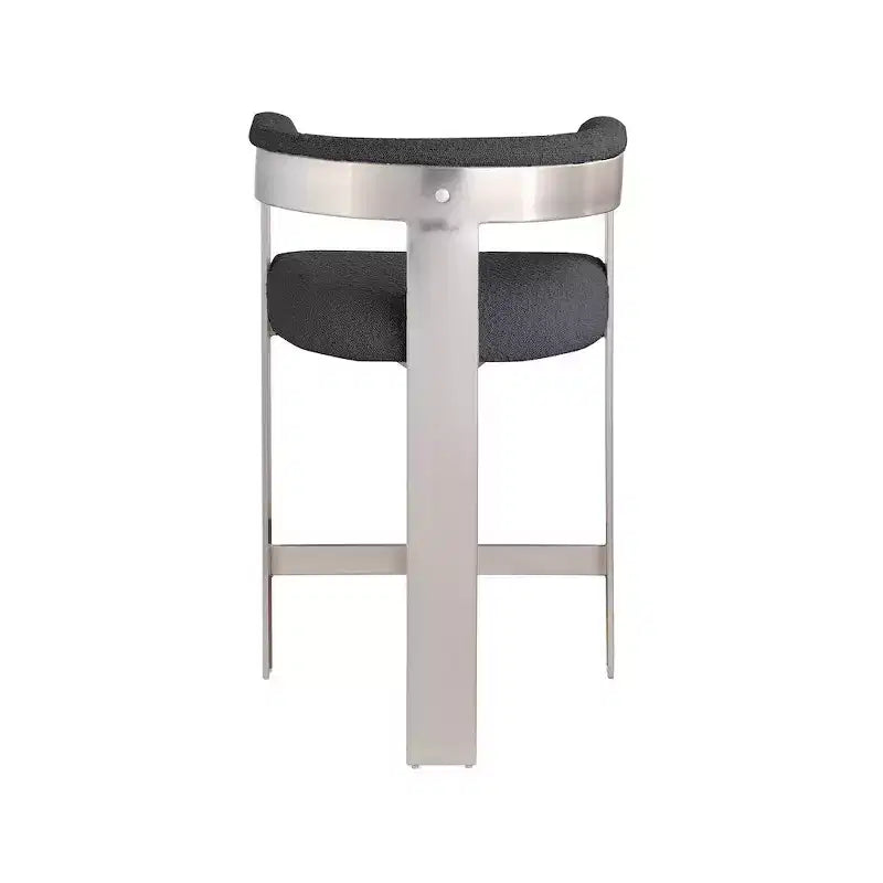 Meridian Furniture,Romeo Black Boucle Fabric Counter Stool, Set of 2