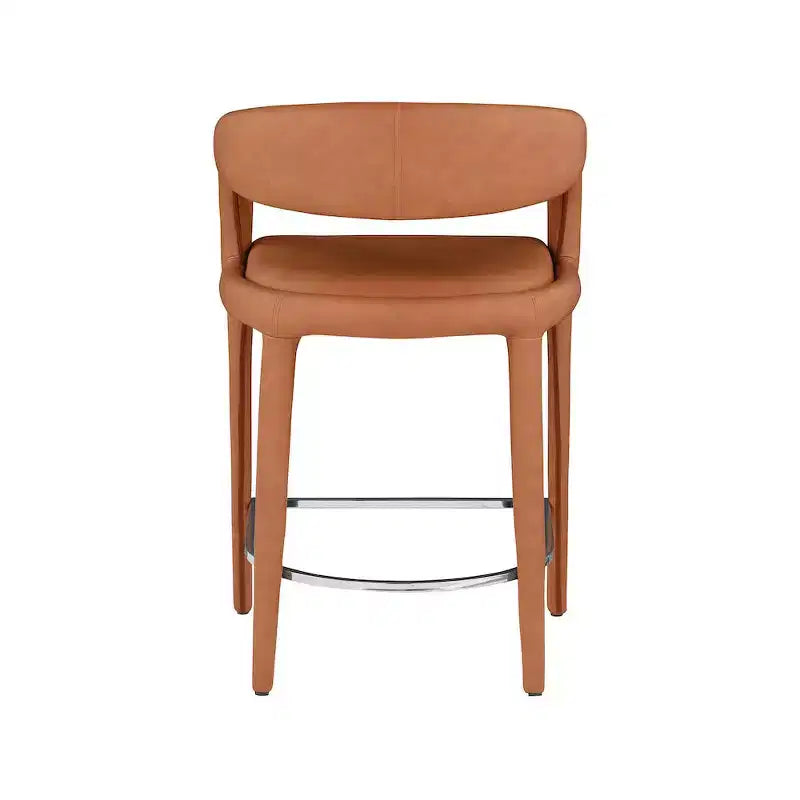 Meridian Furniture,Sylvester Cognac Vegan Leather Stool
