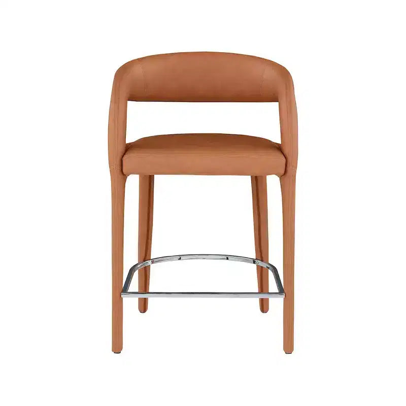 Meridian Furniture,Sylvester Cognac Vegan Leather Stool