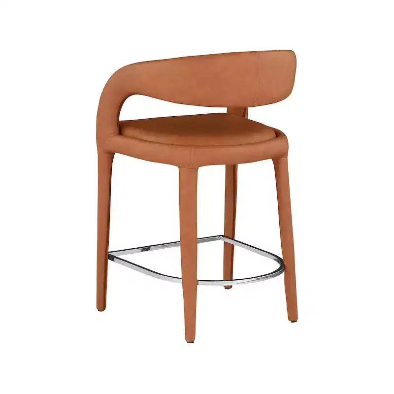 Meridian Furniture,Sylvester Cognac Vegan Leather Stool