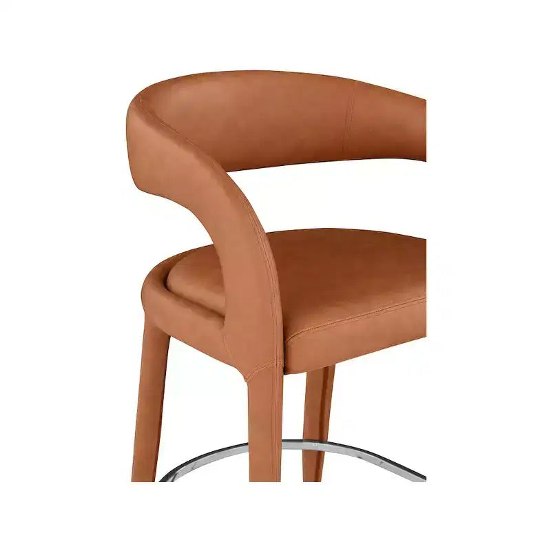 Meridian Furniture,Sylvester Cognac Vegan Leather Stool