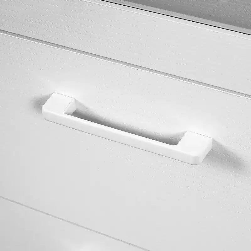 VECELO White Dresser Tall Modern Makeup Vanity Table with LED Lights & Charging Station