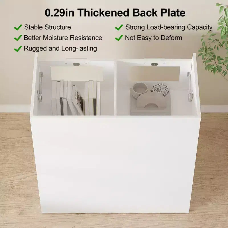 VECELO White Dresser Tall Modern Makeup Vanity Table with LED Lights & Charging Station