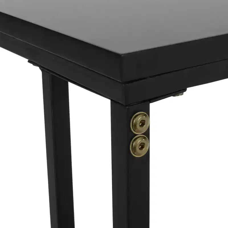 Essex Modern Faux Wood and Iron C-Shaped Side Table