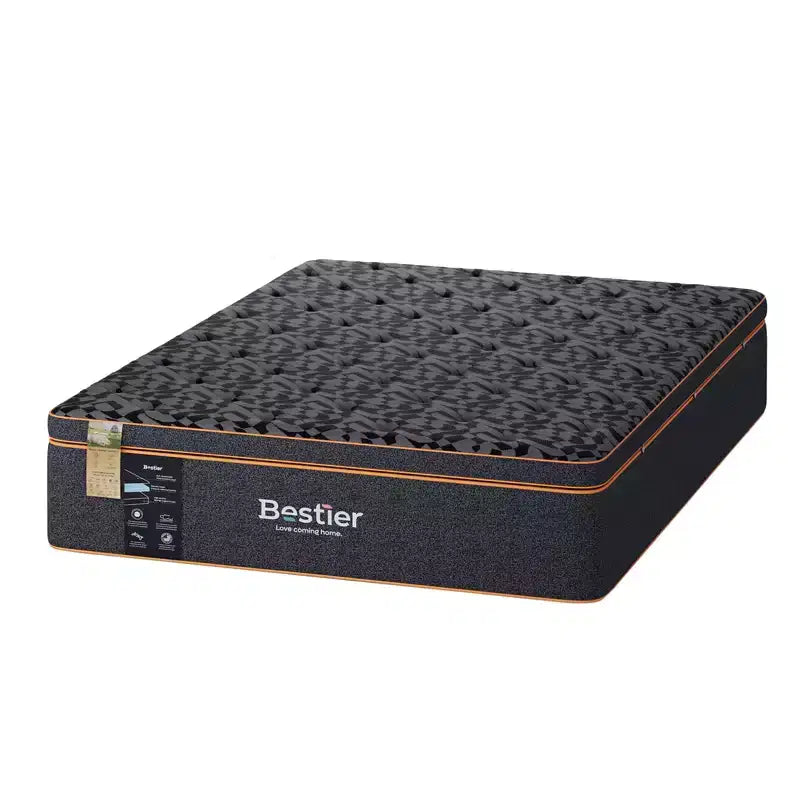 Bestier 14 Cooling Gel Memory Foam Black Mattress in a Box, Organic Wool Mattress, Lumbar Support Spring for Superior Comfort, CertiPUR-US
