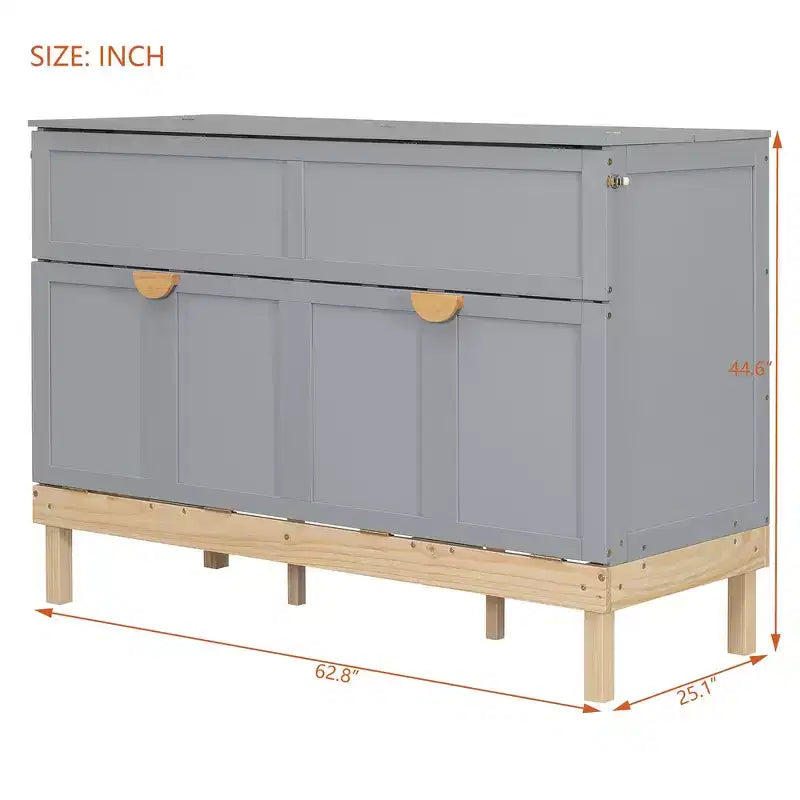 Queen Size Murphy Bed, Space-Saving, Durable Construction, Simple Setup with Hardware