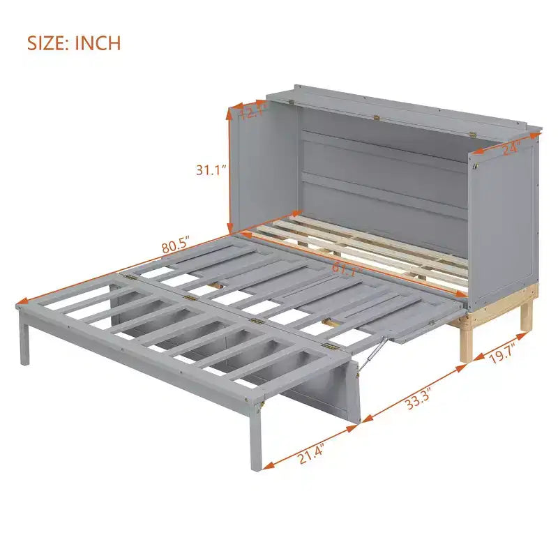 Queen Size Murphy Bed, Space-Saving, Durable Construction, Simple Setup with Hardware