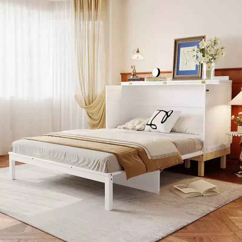 Queen Size Murphy Bed, Space-Saving, Durable Construction, Simple Setup with Hardware