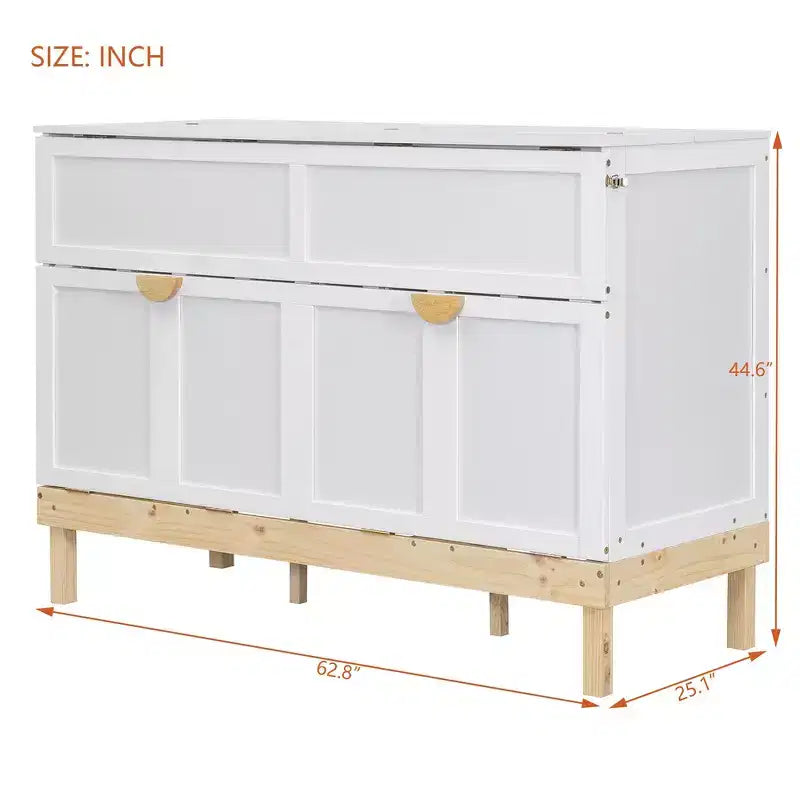 Queen Size Murphy Bed, Space-Saving, Durable Construction, Simple Setup with Hardware