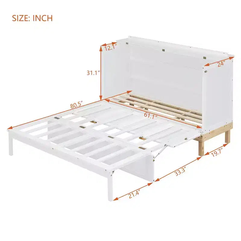 Queen Size Murphy Bed, Space-Saving, Durable Construction, Simple Setup with Hardware
