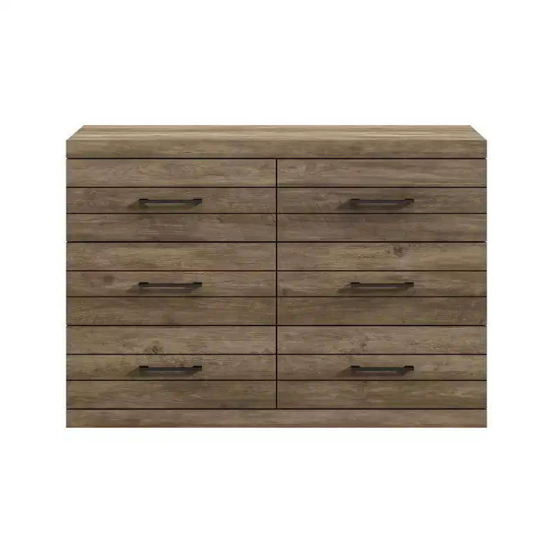 Galano Hamsper 6 Drawer Dresser (Interlock) - Knotty Oak