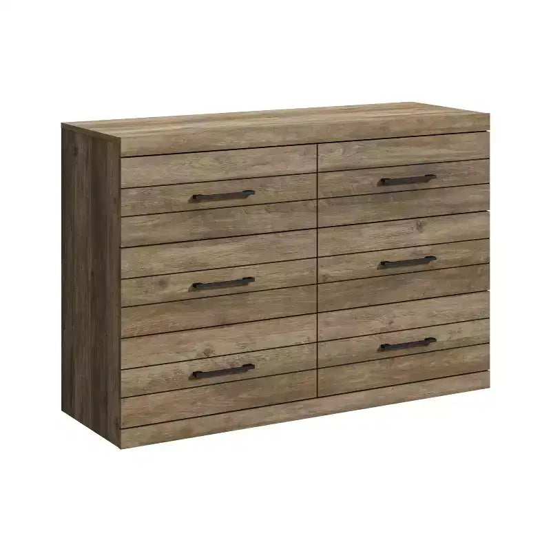Galano Hamsper 6 Drawer Dresser (Interlock) - Knotty Oak