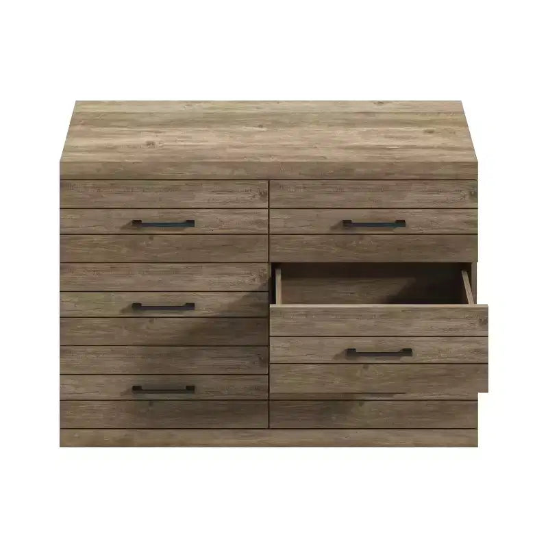 Galano Hamsper 6 Drawer Dresser (Interlock) - Knotty Oak