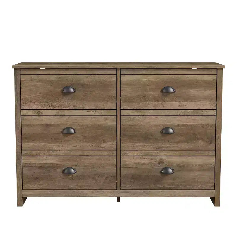 Galano Geodarno 6 Drawer Dresser (Interlock) - Knotty Oak