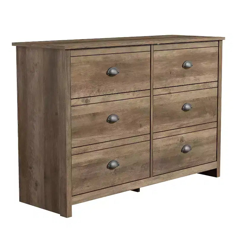 Galano Geodarno 6 Drawer Dresser (Interlock) - Knotty Oak