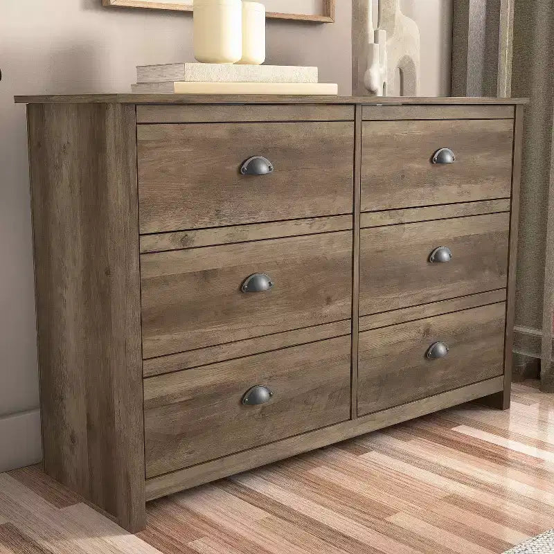 Galano Geodarno 6 Drawer Dresser (Interlock) - Knotty Oak
