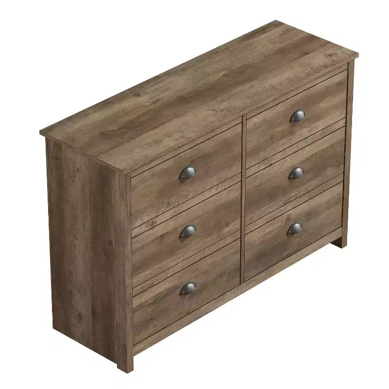Galano Geodarno 6 Drawer Dresser (Interlock) - Knotty Oak