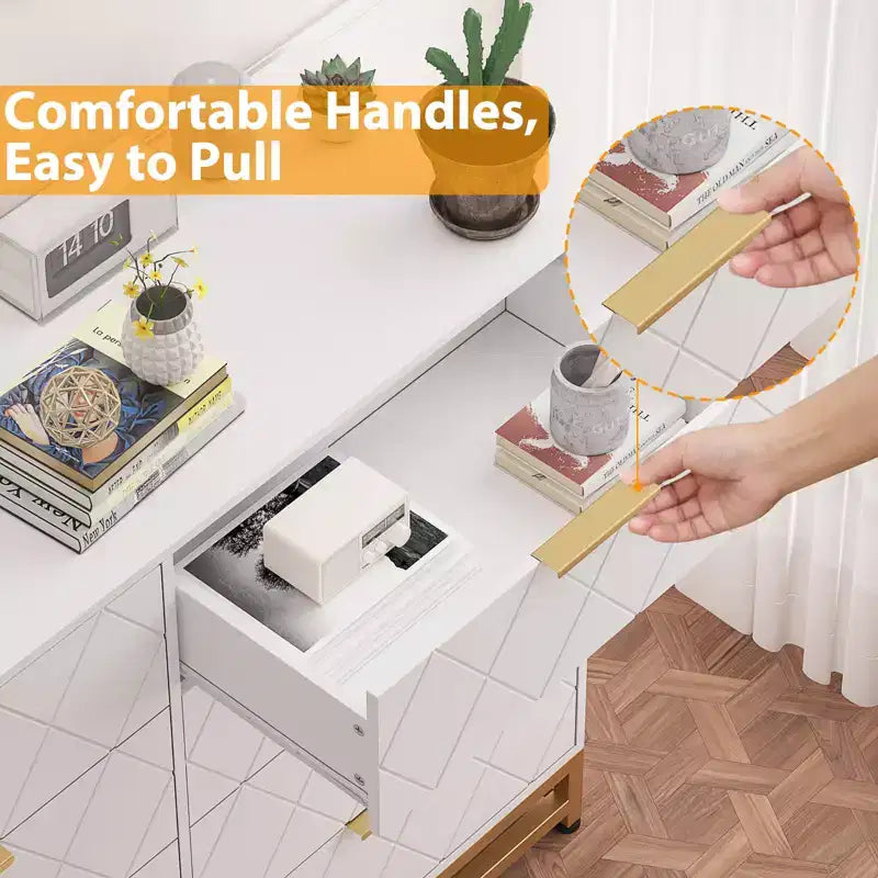 8 Drawer Dresser for Bedroom, Wooden Dresser with Metal Handles and 8 Drawers, Wood Chest of Drawers for Home Storage and Organization