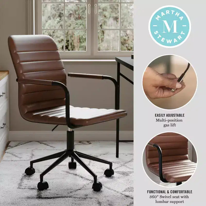 Martha Stewart Taytum Upholstered Office Chair