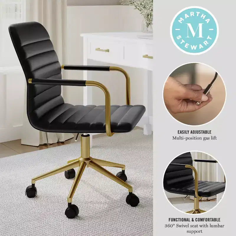 Martha Stewart Taytum Upholstered Office Chair