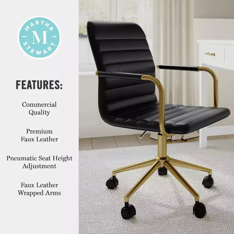 Martha Stewart Taytum Upholstered Office Chair