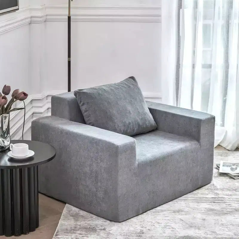 Foam Bean Bag Sofa in a Box with Pillow Large Comfy Couch for Living Room Bedroom or Gaming Area