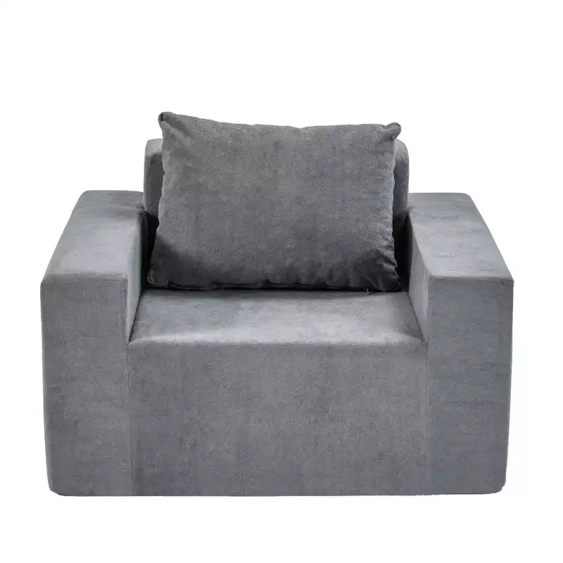 Foam Bean Bag Sofa in a Box with Pillow Large Comfy Couch for Living Room Bedroom or Gaming Area