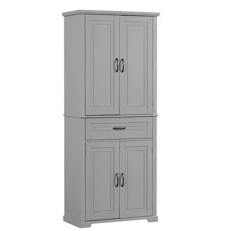 Storage Cabinet, Tall Cabinet with 4 Doors,1 Drawer and Adjustable Shelf, Cabinet for Lving Room, Office
