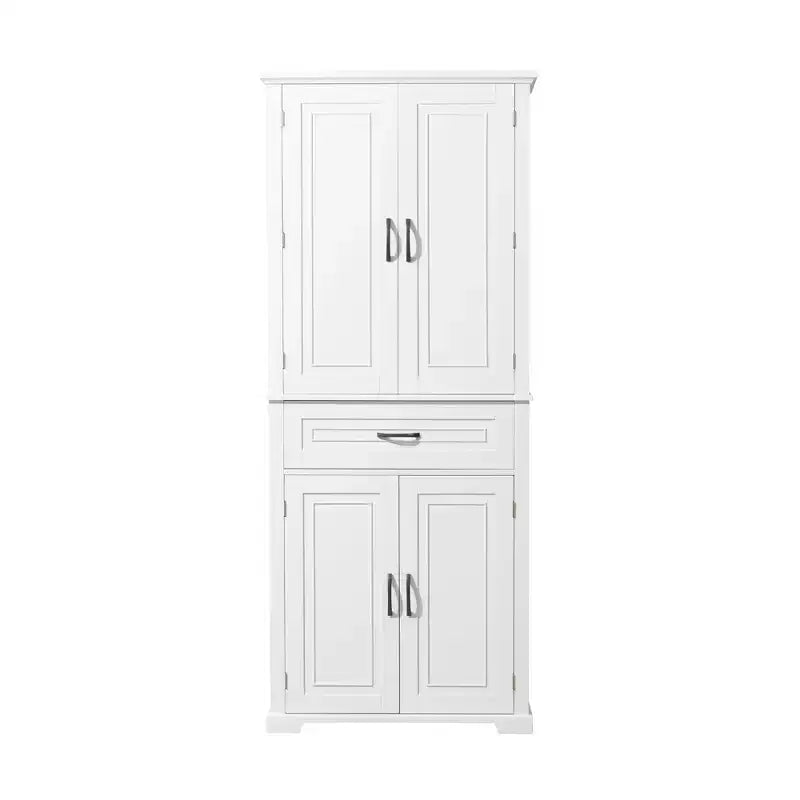Storage Cabinet, Tall Cabinet with 4 Doors,1 Drawer and Adjustable Shelf, Cabinet for Lving Room, Office