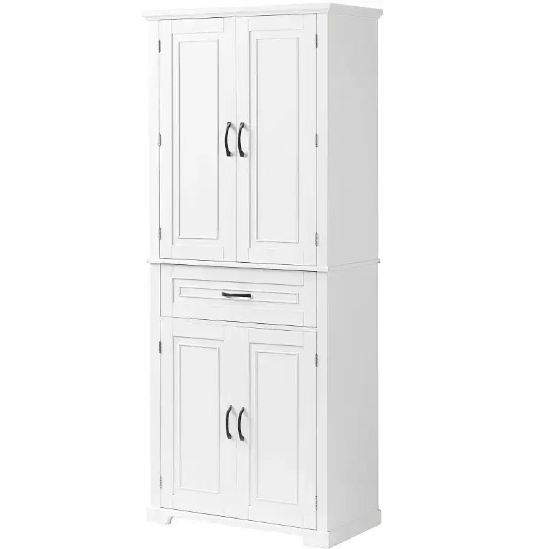 Storage Cabinet, Tall Cabinet with 4 Doors,1 Drawer and Adjustable Shelf, Cabinet for Lving Room, Office
