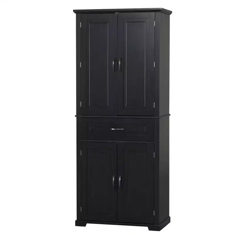 Storage Cabinet, Tall Cabinet with 4 Doors,1 Drawer and Adjustable Shelf, Cabinet for Lving Room, Office