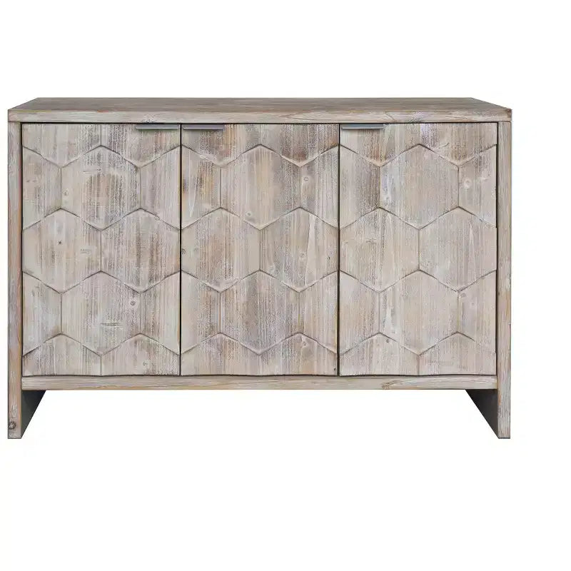 Farmhouse Accent Cabinet, Sideboard Cabinet with Four Carved Patterns Doors, Storage Cabinet for Kitchen, Dining Room, Entryway