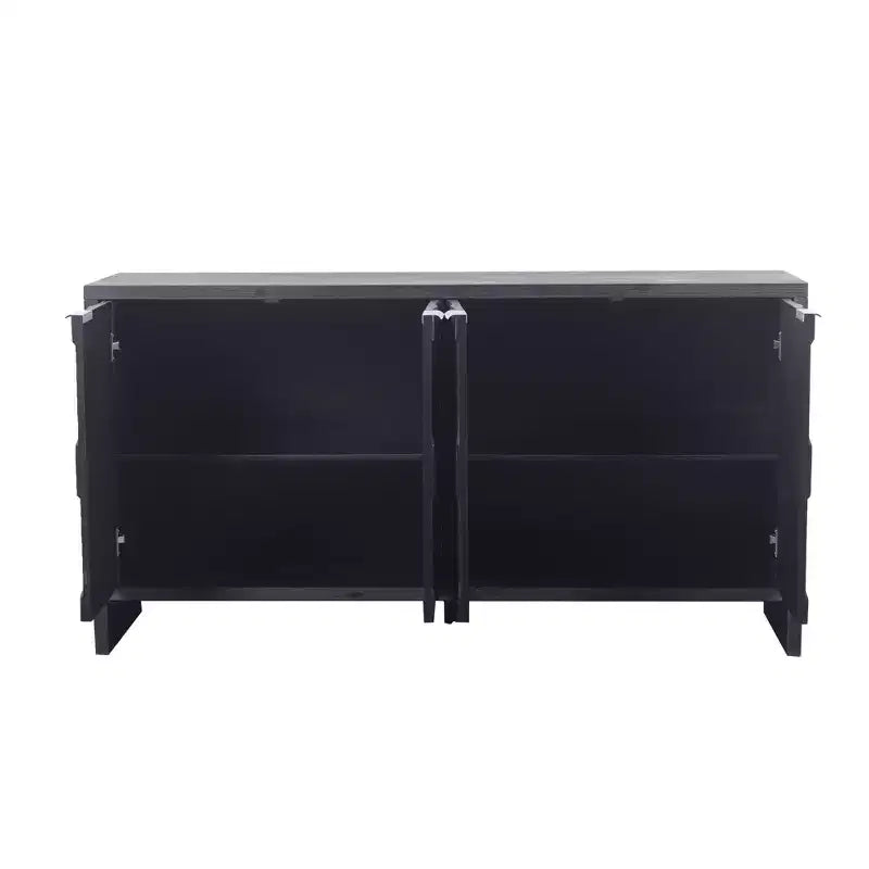 Farmhouse Accent Cabinet, Sideboard Cabinet with Four Carved Patterns Doors, Storage Cabinet for Kitchen, Dining Room, Entryway