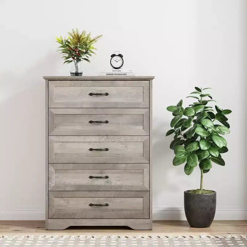 Modern 5/6-Drawer Dresser with Optional Configuration, Versatile Storage Chest for Closet Organization, Kids Bedroom & Living Room
