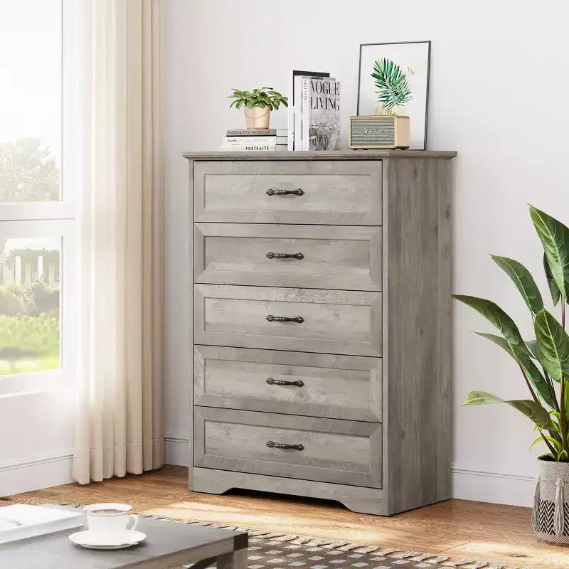 Modern 5/6-Drawer Dresser with Optional Configuration, Versatile Storage Chest for Closet Organization, Kids Bedroom & Living Room