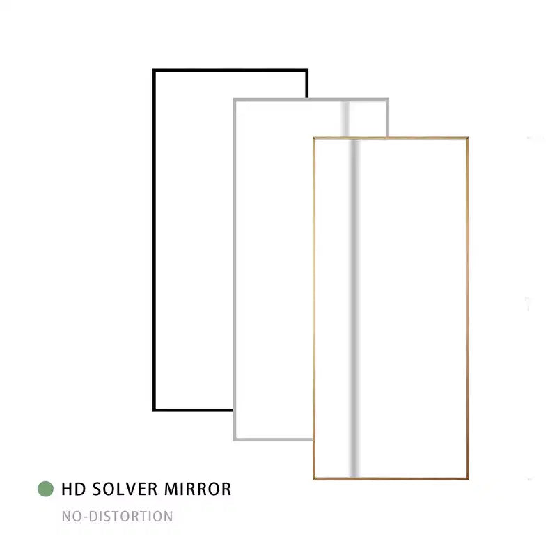 Aluminum Alloy Minimlist Modern High Definition Dressing Mirror with Stand for Bedroom Entryway Black