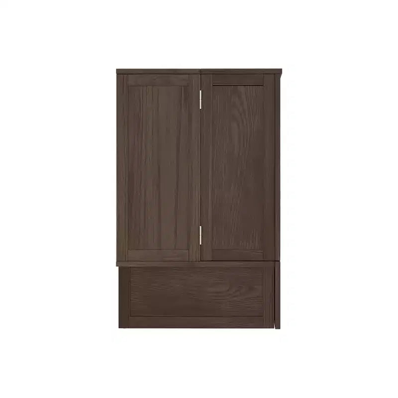 Solid Wood Frame Queen Murphy Bed Chest with Built-in Charger and 2 Strong Drawer
