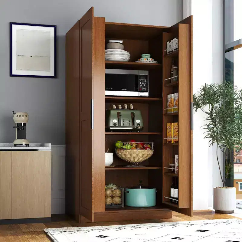 Helene Modern 62.99'' Tall Kitchen Pantry Carbinet with 2 Doors and Shelves