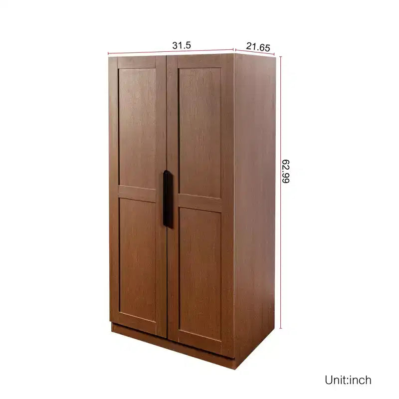 Helene Modern 62.99'' Tall Kitchen Pantry Carbinet with 2 Doors and Shelves