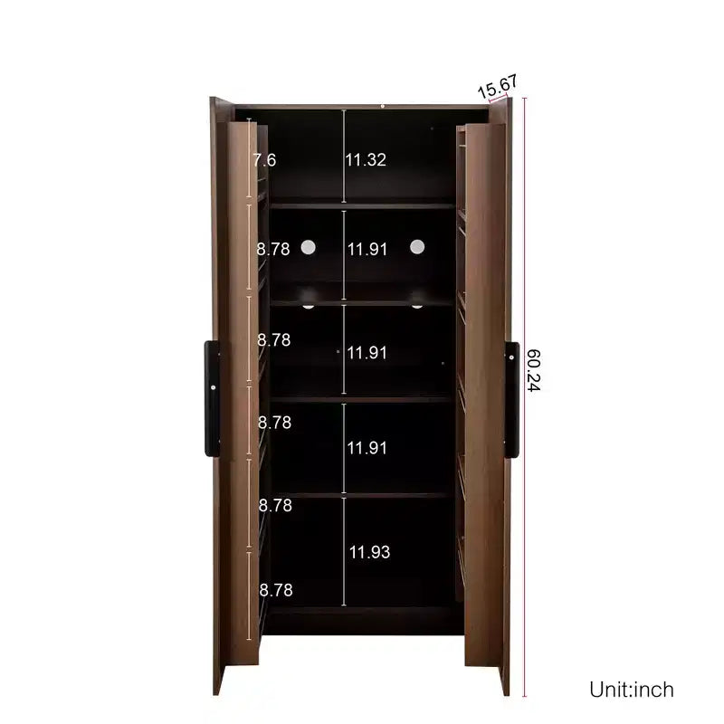 Helene Modern 62.99'' Tall Kitchen Pantry Carbinet with 2 Doors and Shelves