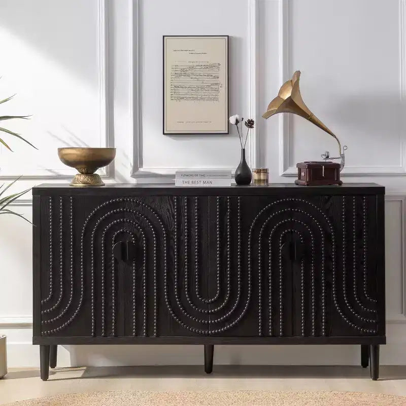 Okak Modern Sideboard Cabinet, Bufft Cabinet with 4 Doors and 4 Shelves, Storage Cabinet for Living Room, Dining Room