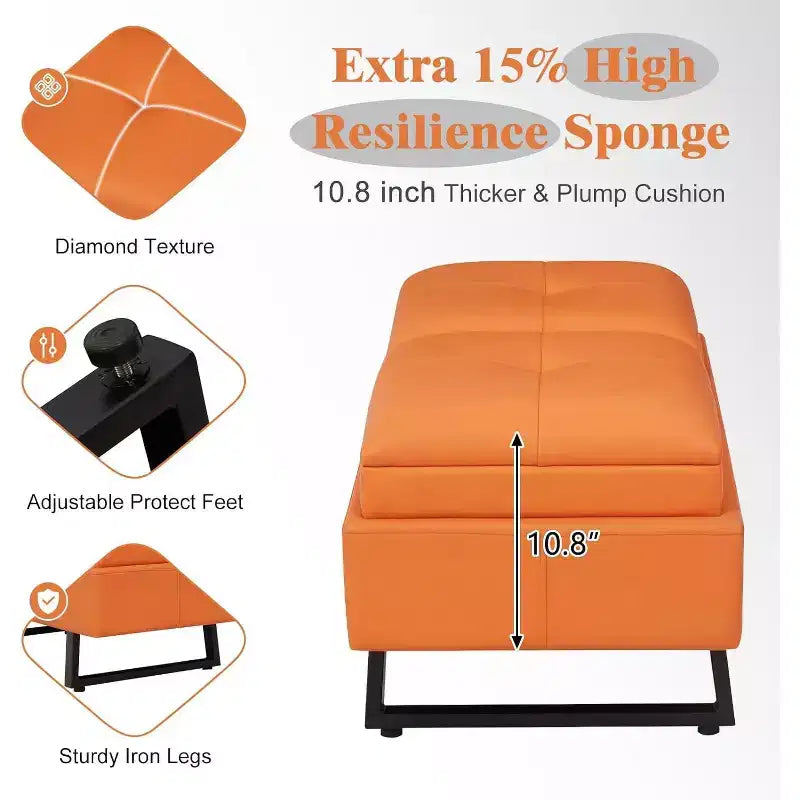 Reception Chairs Entryway Bench - Waiting Room Chair with PU Leather