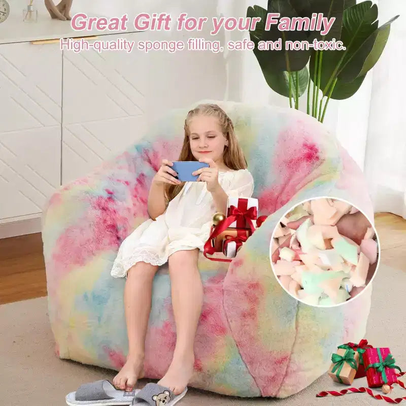 Bean Bag Chair with Filler, Sofa with Foam Filled, Pink Bean Bag Couch Lazy Sofa Adult Beanbag Chair