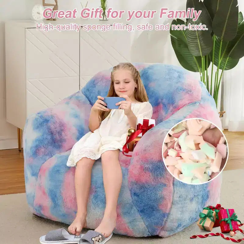 Bean Bag Chair with Filler, Sofa with Foam Filled, Pink Bean Bag Couch Lazy Sofa Adult Beanbag Chair